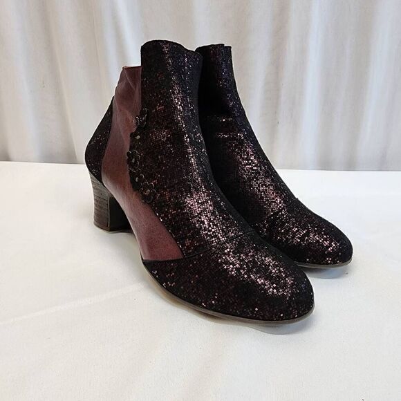 Brako Anatomic Size 40 Zippered Booties Steampunk Victorian Burgandy - Picture 1 of 8